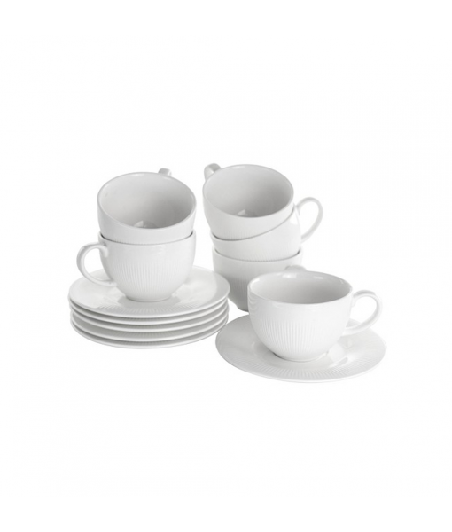 Porcelain White Coffee Cup & Saucer Set