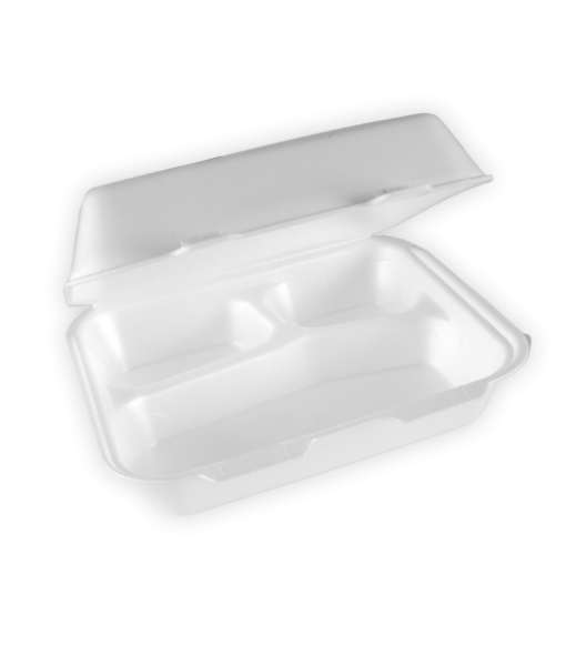 Foam Lunch Box 9x9 3 Compartment 200's