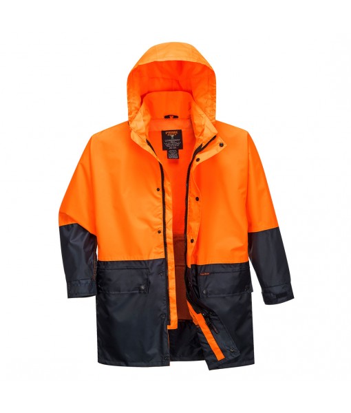 Hi-Vis Waterproof Jacket Navy Orange