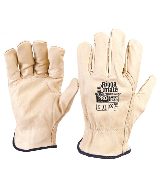 Riggamate Beige Cowgrain Gloves