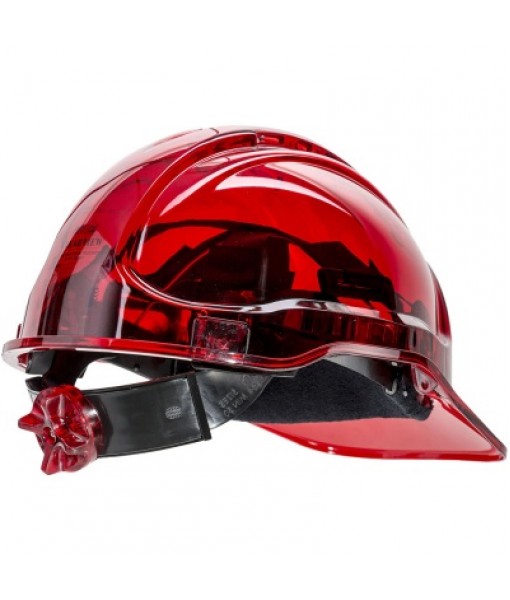 Peak View Ratchet Hard Hat Vented Red