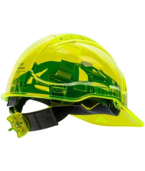 Peak View Ratchet Hard Hat Vented Yellow