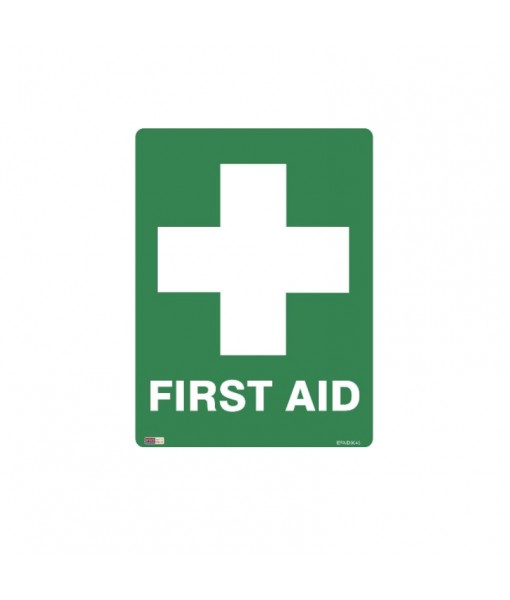 Sign Poly Emergency First Aid 600x4