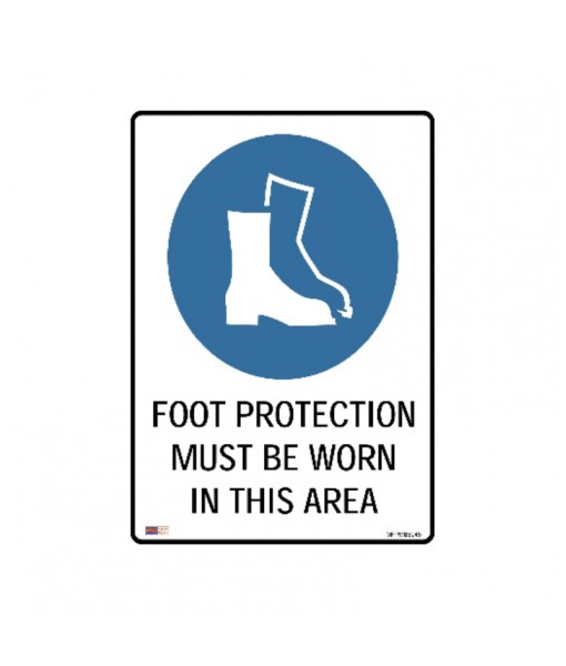 Sign Metal Mand Foot Protection 600x450