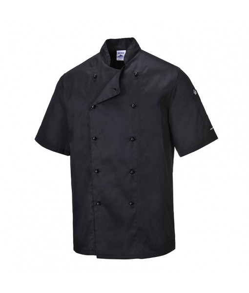 Kent Short Sleeve Shirt Chefs Jacket Black