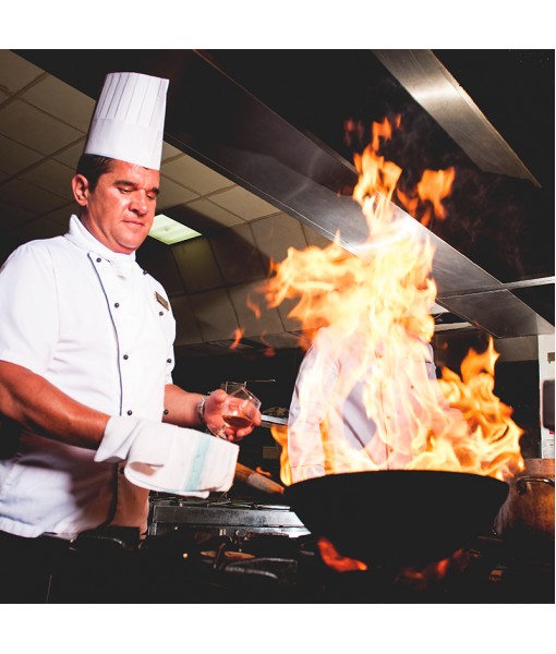 Cambridge Long Sleeve Shirt Chef Jacket White